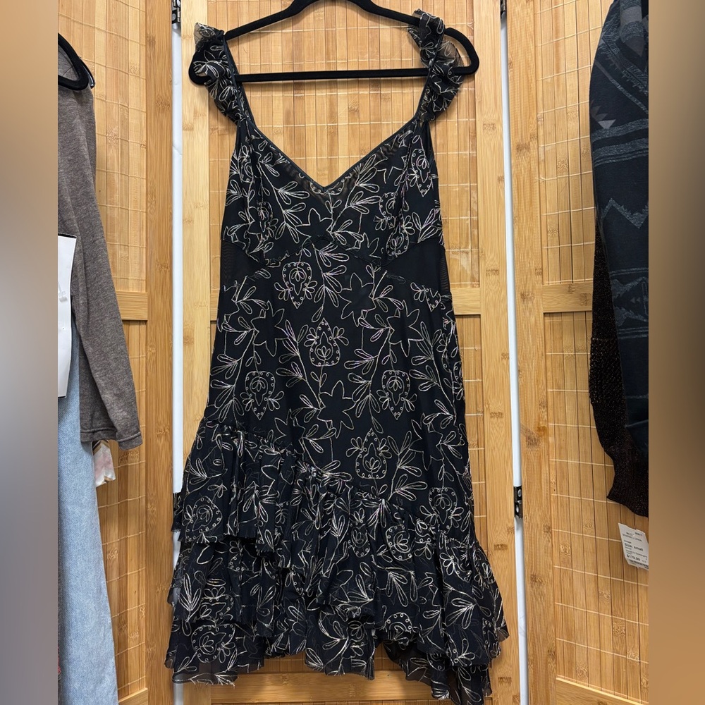 Cinq a Sept Black Ruffled Mini Dress - Picture 2 of 5